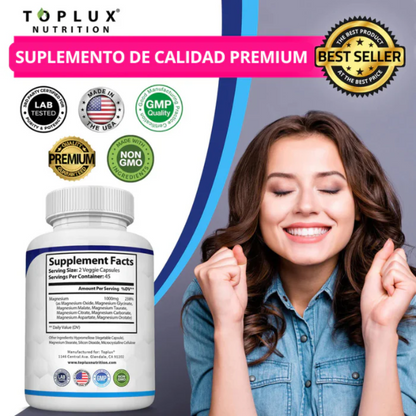 Magnesio Complex™ – 8 en 1 para tu salud y energía diaria. 90uds