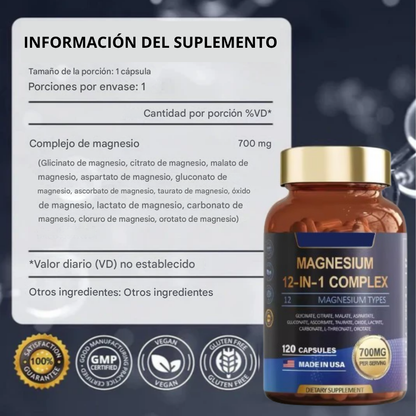Magnesio 12 en 1 Complex - 120 capsulas